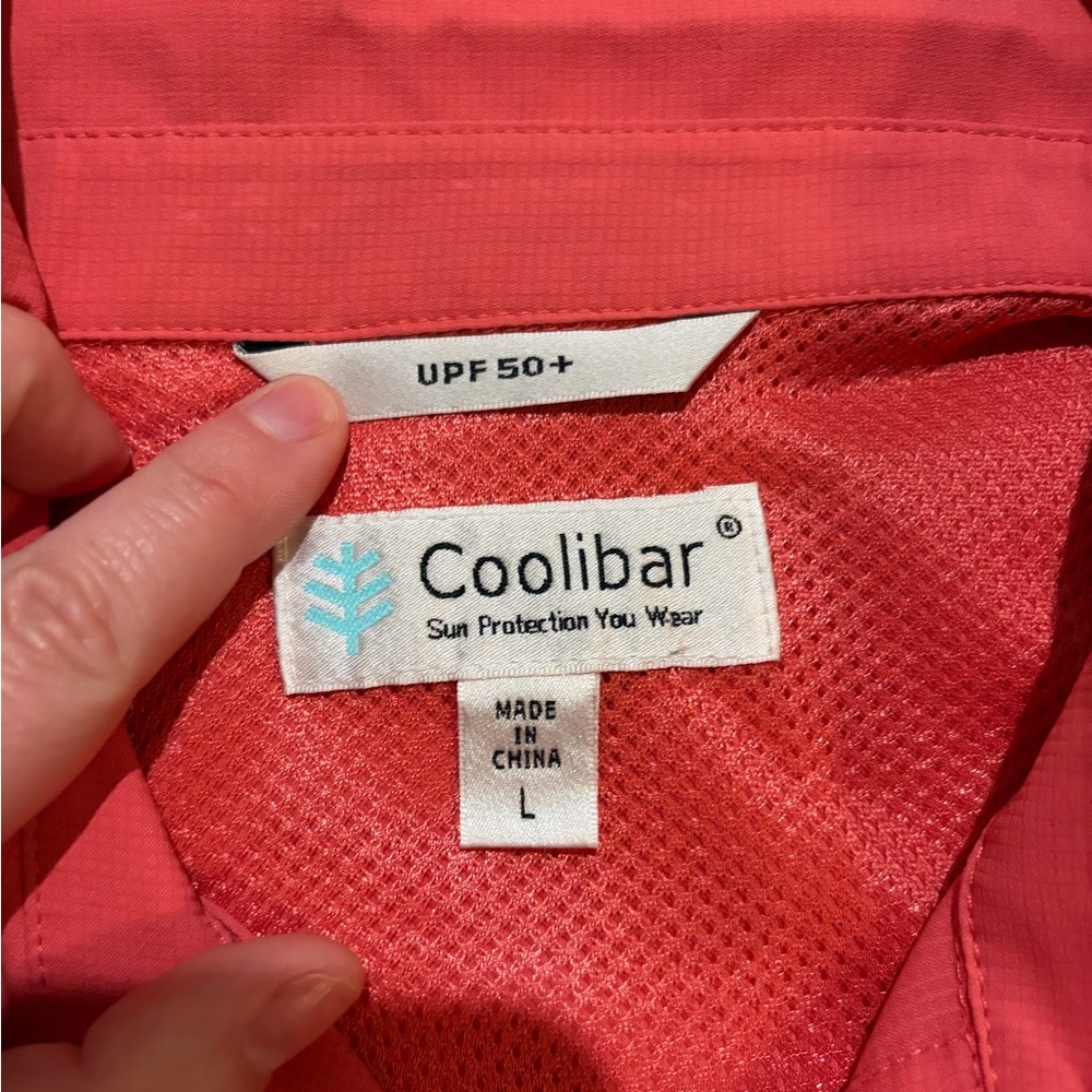 Coolibar Outdoor UPF 50+ Sun Travel Pink Shirt Woman’s Large - Picture 2 of 9